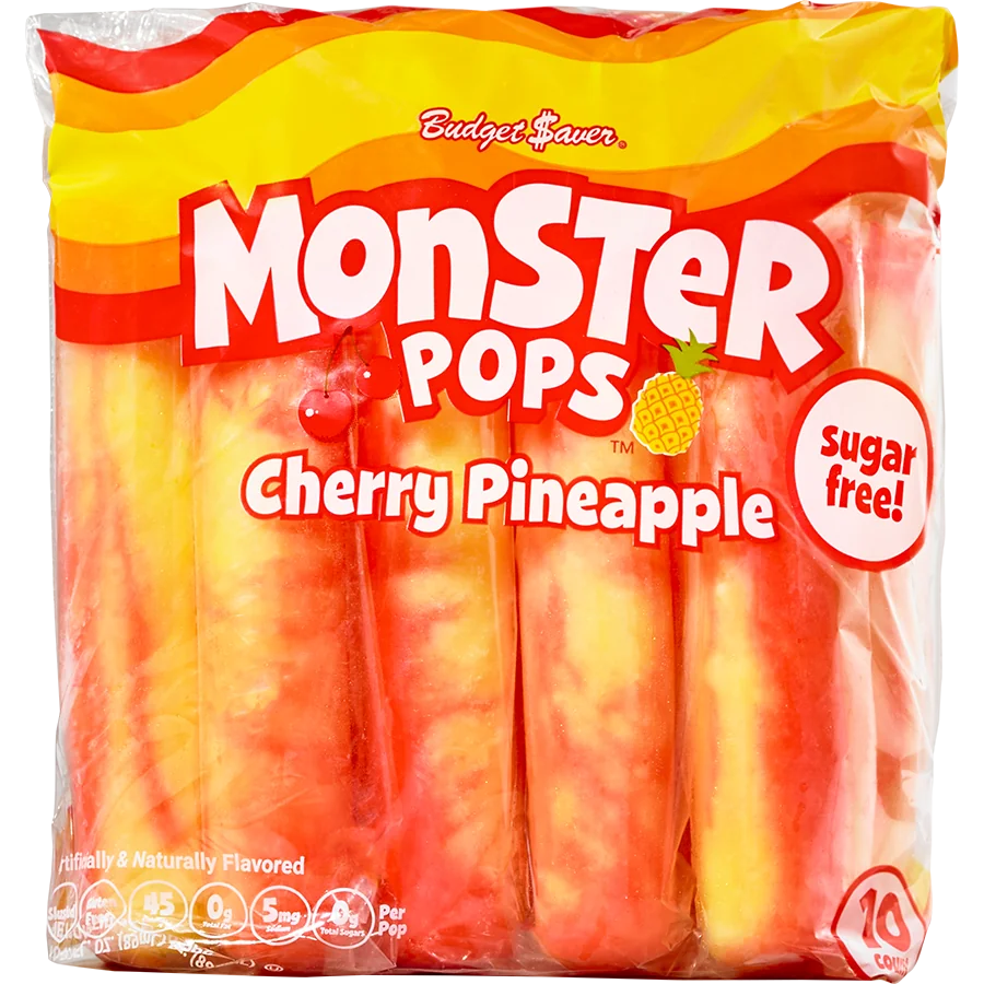 Sugar-Free Cherry Pineapple Monster Pops